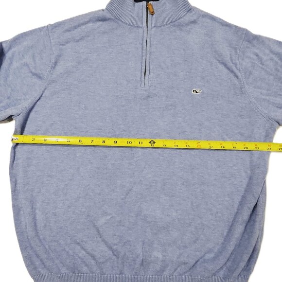 Vineyard Vines Men’s Cotton Quarter Zip Sweater Blue Pullover M - Picture 5 of 5
